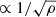 $ \propto 1 / \sqrt{\rho} $