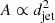 $ A\propto d_{\mathrm{jet}}^2 $