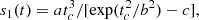 $$ \begin{aligned} s_1(t)= at^{3}_{c}/[\exp (t^{2}_{c}/b^{2})- c], \end{aligned} $$