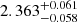 $ 2.363^{+0.061}_{-0.058} $