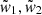 $ \tilde{w}_1,\tilde{w}_2 $
