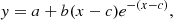$$ \begin{aligned} y=a+b(x-c)e^{-(x-c)} ,\end{aligned} $$