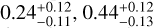 $0.24_{- 0.11}^{+ 0.12},0.44_{- 0.13}^{+ 0.12}$