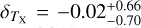 ${\delta_{{T_{\rm{X}}}}} = - 0.02_{- 0.70}^{+ 0.66}$