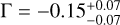 $\Gamma = - 0.15_{- 0.07}^{+ 0.07}$