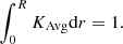 $$ \begin{aligned} \int _{0}^{R}K_{\mathrm{Avg}}\mathrm{d}r=1. \end{aligned} $$