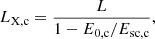 $$ \begin{aligned}&L_{\rm X, c} = \frac{L}{1-E_{\rm 0,c}/E_{\rm sc,c}}, \end{aligned} $$