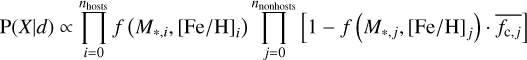 ${f_{{\rm{occ}}}}\left(P \right) = {A \over {\sqrt {2\pi} \sigma \cdot P{\rm{/days}}}} \cdot \exp \left({- {{{{\left({\ln \left({P{\rm{/days}}} \right) - \mu} \right)}^2}} \over {2{\sigma ^2}}}} \right)$