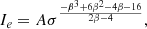 $$ \begin{aligned} I_e = A \sigma ^{\frac{-\beta ^3+6\beta ^2-4\beta -16}{2\beta -4}} ,\end{aligned} $$