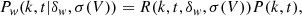 $$ \begin{aligned} P_{ w}(k,t|\delta _{ w},\sigma (V)) = R(k,t,\delta _{ w},\sigma (V))P(k,t), \end{aligned} $$