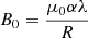 $$ \begin{aligned} B_0=\frac{\mu _0 \alpha \lambda }{R} \end{aligned} $$