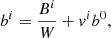 $$ \begin{aligned} b^i=\frac{B^i}{W}+v^ib^0, \end{aligned} $$