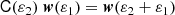 $$ \begin{aligned}&\mathsf C (\varepsilon _2)\;\boldsymbol{w}(\varepsilon _1)=\boldsymbol{w}(\varepsilon _2+\varepsilon _1) \end{aligned} $$