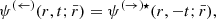 $$ \begin{aligned} \psi ^{(\leftarrow )}(r,t;\bar{r})&=\psi ^{(\rightarrow )\star }(r,-t;\bar{r}), \end{aligned} $$