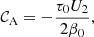 $$ \begin{aligned}&\mathcal{C} _{\rm A} = -\displaystyle \frac{\tau _0 U_2}{2 \beta _0} \text{,}\end{aligned} $$