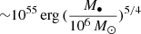 $ {\sim}10^{55}\,\mathrm{erg}\,(\frac{M_{\bullet}}{10^6\,M_\odot})^{5/4} $