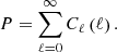 $$ \begin{aligned} P = \sum _{\ell =0}^\infty C_\ell \left(\ell \right). \end{aligned} $$