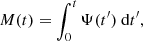 $$ \begin{aligned} M(t) = \int _0^{t} \Psi (t^{\prime })\ \mathrm{d} t^{\prime }, \end{aligned} $$