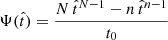 $ \Psi(\hat t) = \frac{N\,\hat t^{N-1} - n\,\hat t^{n-1}}{t_0} $
