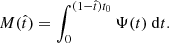 $$ \begin{aligned} M(\hat{t}) = \int _0^{(1-\hat{t})t_0} \Psi (t)\ \mathrm{d} t. \end{aligned} $$