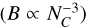 $\left({B \propto N_C^{- 3}} \right)$