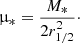 $$ \begin{aligned} \upmu _{*} = \frac{M_{*}}{2r_{1/2}^{2}}\cdot \end{aligned} $$
