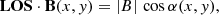 $$ \begin{aligned} {\mathbf{LOS}} \cdot \mathbf{B}(x,y) = |B|\,\cos \alpha (x,y), \end{aligned} $$
