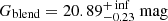 $ {G_{\text{blend}}}=20.89_{-0.23}^{+\inf}\ \mathrm{mag} $