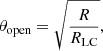 $$ \begin{aligned} \theta _{\rm open}=\sqrt{\frac{R}{R_{\rm LC}}}, \end{aligned} $$
