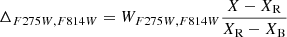 $$ \begin{aligned}&\Delta _{F275W,F814W}= W_{F275W,F814W} \frac{X-X_{\rm R}}{X_{\rm R}-X_{\rm B}} \end{aligned} $$