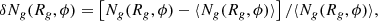 $$ \begin{aligned} \delta N_g(R_g,\phi ) = \left[ N_g(R_g,\phi ) - \langle N_g(R_g,\phi ) \rangle \right] / \langle N_g(R_g,\phi ) \rangle , \end{aligned} $$
