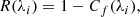 $$ \begin{aligned} R(\lambda _i) = 1 - C_f(\lambda _i), \end{aligned} $$