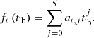 $$ \begin{aligned} f_i \left( t_{\rm lb}\right)&= \sum _{j=0}^5 a_{i,j} t_{\rm lb}^j. \end{aligned} $$