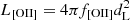$ L_{\left[ {\rm OII} \right]} = 4 \pi f_{\left[ {\rm OII} \right]} d_{\rm L}^2 $