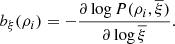 $$ \begin{aligned} b_{\xi }(\rho _{i})=-\frac{\partial \log P(\rho _{i},\overline{\xi })}{\partial \log \overline{\xi }}. \end{aligned} $$