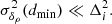 $$ \begin{aligned} \sigma _{\delta _{\rho }}^{2}(d_{\min })\ll \Delta _{i}^{2}. \end{aligned} $$