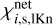 $\chi _{i,s{\rm{,lKn}}}^{{\rm{net}}}$