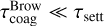 $\tau _{{\rm{coag}}}^{{\rm{Brow}}} \ll {\tau _{{\rm{sett}}}}$