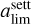 $a_{{\rm{lim}}}^{{\rm{sett}}}$