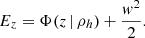 $$ \begin{aligned} E_z = \Phi (z \, | \, \rho _h) + \frac{{ w}^2}{2}. \end{aligned} $$