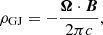 $$ \begin{aligned} \rho _{\rm GJ}=-\frac{\boldsymbol{\Omega }\cdot \boldsymbol{B}}{2\pi c}, \end{aligned} $$