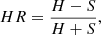 Mathematical equation: $$ \begin{aligned} HR=\frac{H-S}{H+S}, \end{aligned} $$