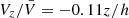 $ V_z/\bar{V} = -0.11 z/h $
