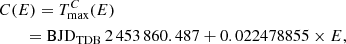 $$ \begin{aligned}&C(E) = T_{\rm max}^C(E) \nonumber \\&\qquad = \mathrm{BJD}_{\rm TDB}\,2\,453\,860.487 + 0.022478855 \times E, \end{aligned} $$