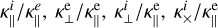 ${{\kappa _\parallel ^i} \mathord{\left/ {\vphantom {{\kappa _\parallel ^i} {\kappa _\parallel ^e}}} \right. \kern-\nulldelimiterspace} {\kappa _\parallel ^e}},{{\kappa _ \bot ^{\rm{e}}} \mathord{\left/ {\vphantom {{\kappa _ \bot ^{\rm{e}}} {\kappa _\parallel ^{\rm{e}}}}} \right. \kern-\nulldelimiterspace} {\kappa _\parallel ^{\rm{e}}}},{{\kappa _ \bot ^i} \mathord{\left/ {\vphantom {{\kappa _ \bot ^i} {\kappa _\parallel ^{\rm{e}}}}} \right. \kern-\nulldelimiterspace} {\kappa _\parallel ^{\rm{e}}}},{{\kappa _ \times ^i} \mathord{\left/ {\vphantom {{\kappa _ \times ^i} {\kappa _\parallel ^{\rm{e}}}}} \right. \kern-\nulldelimiterspace} {\kappa _\parallel ^{\rm{e}}}}$