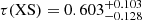 $ \tau (\mathrm{XS}) = 0.603^{+0.103}_{-0.128} $