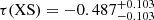 $ \tau (\rm XS) = -0.487^{+0.103}_{-0.103} $