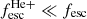 $ f_{\mathrm{esc}}^{\mathrm{He+}} \ll f_{\mathrm{esc}} $