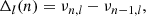 $$ \begin{aligned} \Delta _l(n)&= \nu _{n,l}-\nu _{n-1,l}, \end{aligned} $$
