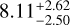 $8.11_{ - 2.50}^{ + 2.62}$